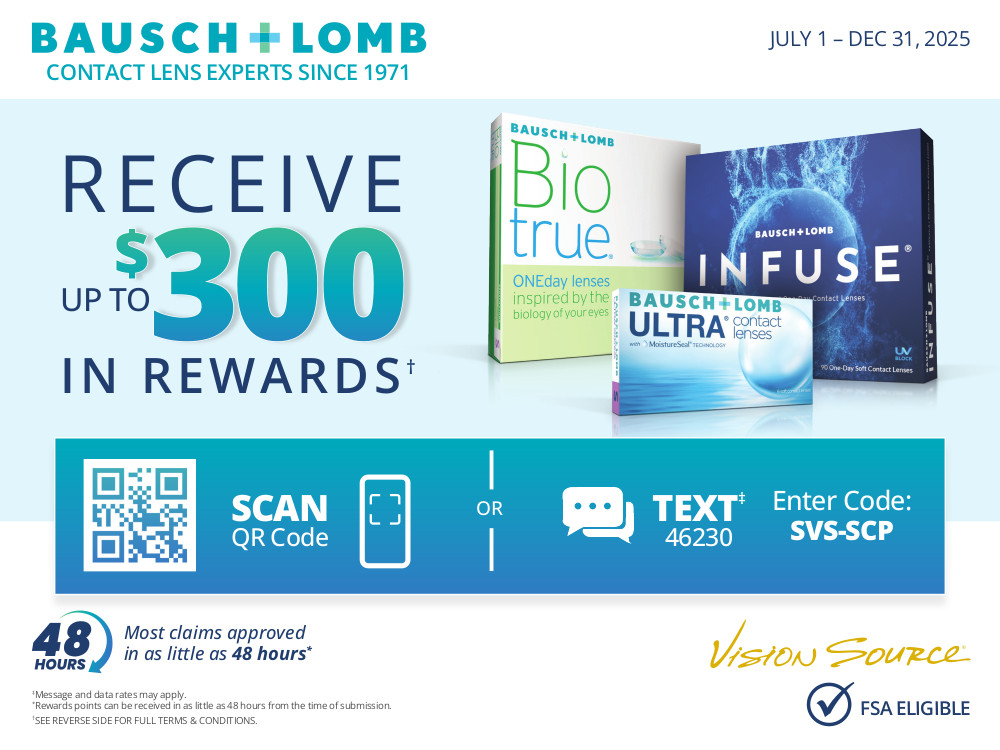 Bausch+Lomb: Receive up to $300 in Rewards